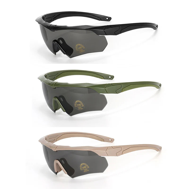 Polarized Tactical 3 Lens Set Glasses