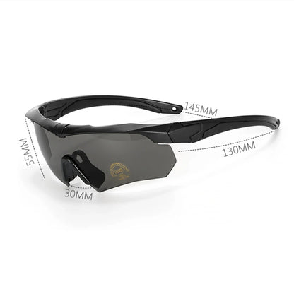 Polarized Tactical 3 Lens Set Glasses