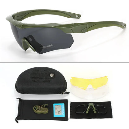 Polarized Tactical 3 Lens Set Glasses