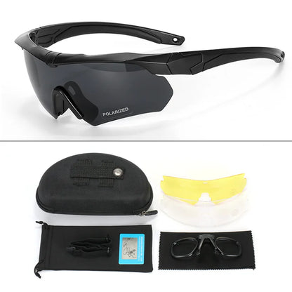 Polarized Tactical 3 Lens Set Glasses
