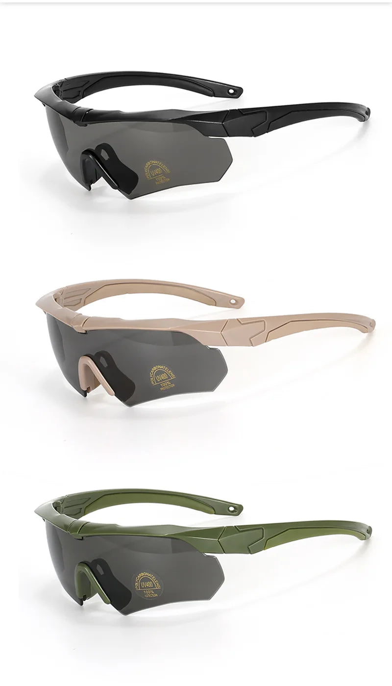 Polarized Tactical 3 Lens Set Glasses