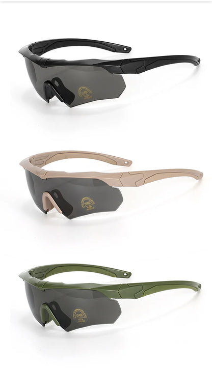 Polarized Tactical 3 Lens Set Glasses