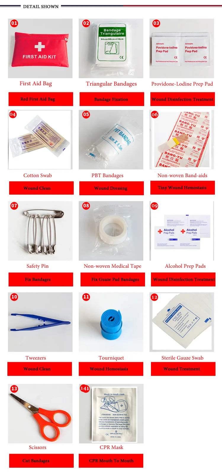 50pcs Portable First Aid Kit