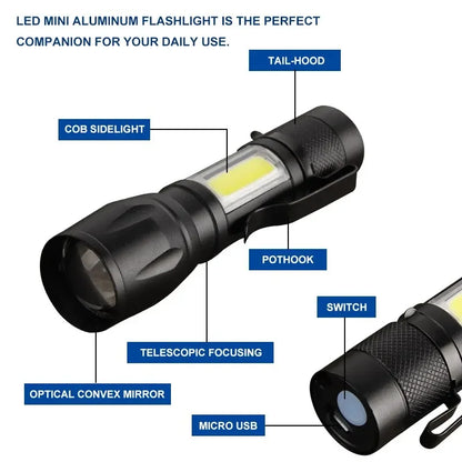 Mini Torch LED Rechargeable Flashlight