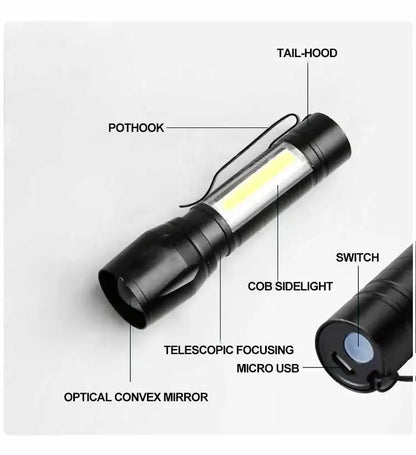 Mini Torch LED Rechargeable Flashlight